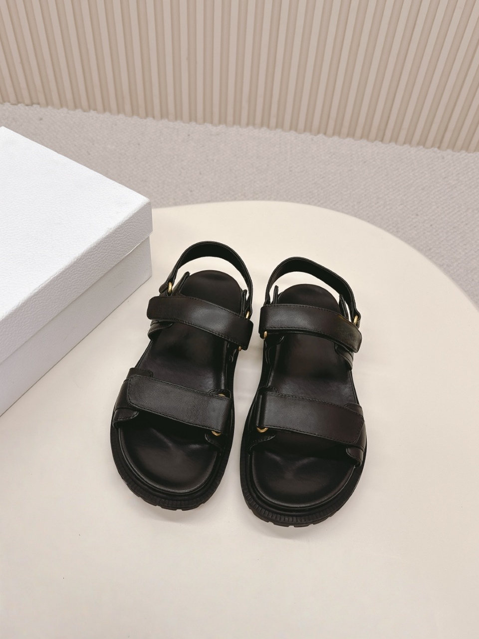 Velcro Strap Sandal - Damskie luksusowe sandały na platformie z