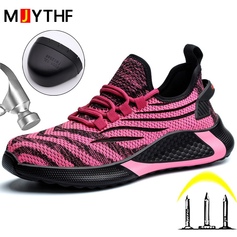 Men Shoes Red Tape - Różowo-czerwone damskie buty robocze ochronne, antyprzebiciowe,