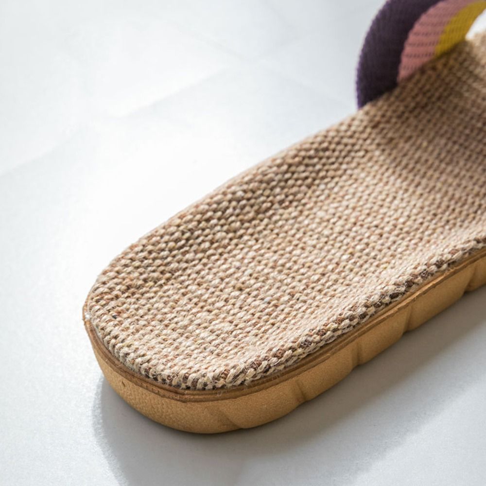 Men'S Shoes In Style - Modne etniczne lniane klapki z krzyżowym